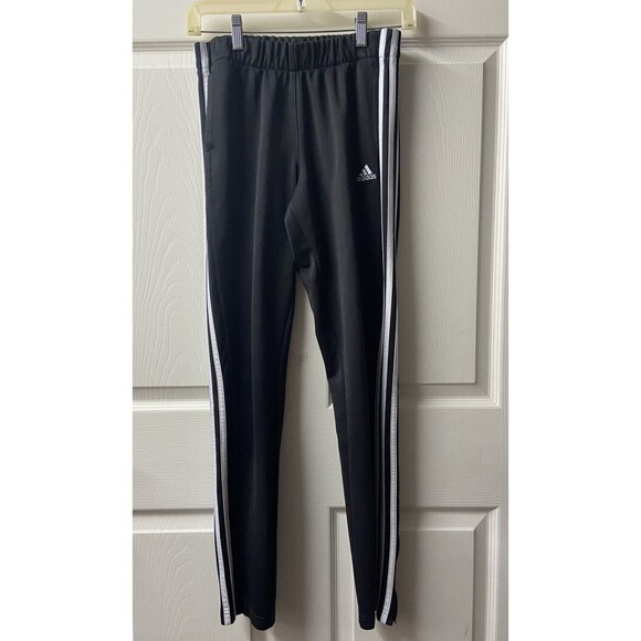 Adidas Sport Running Pants Womens Size S Black White Striped Jogging Pullon - Picture 7 of 7
